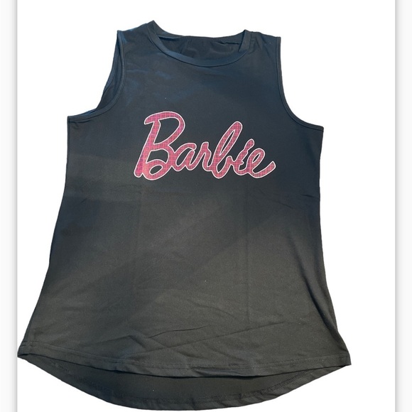 Barbie Black Plaid Script Lettering Tank Top - Picture 5 of 10
